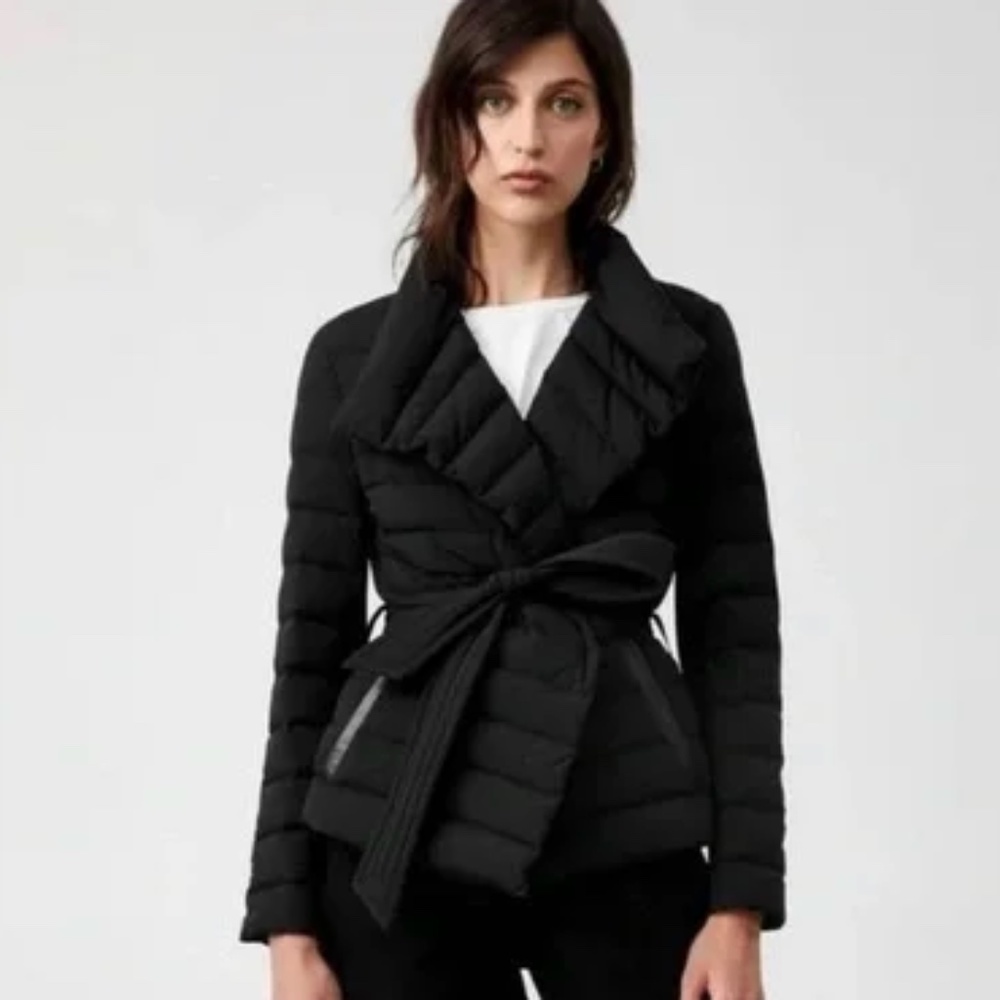 Mackage Black Puffer Jacket with Belt